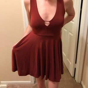 Caged Back Fit N Flare Dress